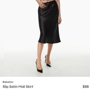 Aritzia Slip Satin Midi Skirt